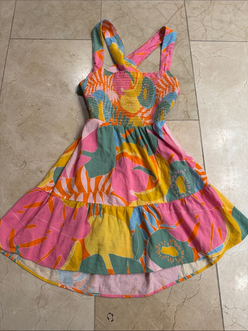 Show Me Your MuMu Kids Multicolor Smocked Sundress - Pink, Yellow, Green & Blue